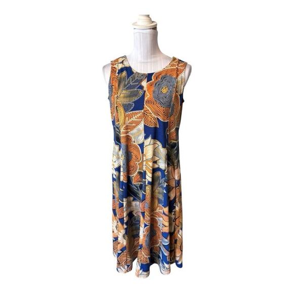 Multiples Dresses & Skirts - Multiples Multi-Colored Floral Midi Sleeveless Dress Size S